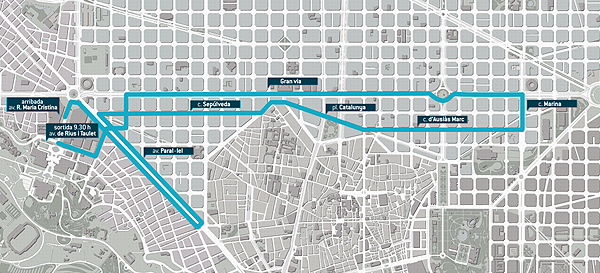 Afectacions de trànsit per la Cursa de la Mercè | autobús, avinguda de la Reina Maria Cristina, avinguda del Paral·lel, Gran Via de les Corts Catalanes, plaça d'Espanya, TMB