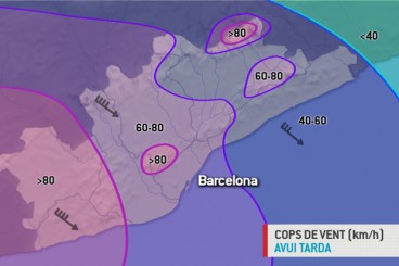 Protecció Civil activa l’alerta per forts vents