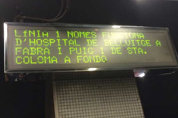 Un tram de l’L1 aturat durant una hora per una burilla mal apagada |