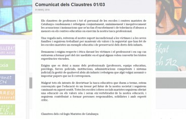 Els centres Maristes es defensen i neguen que hagin encobert abusos sexuals a menors