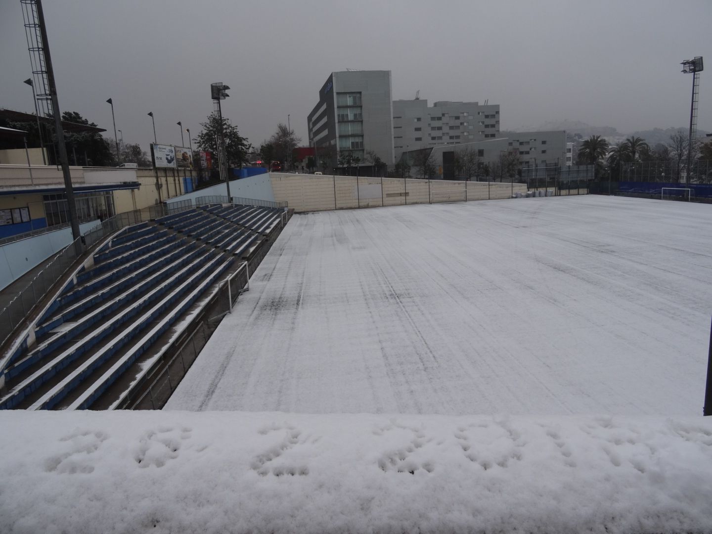 La neu també arriba a l’esport de Barcelona |