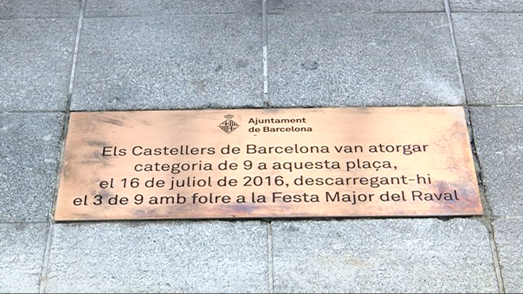 Placa plaça de la Gardunya castells