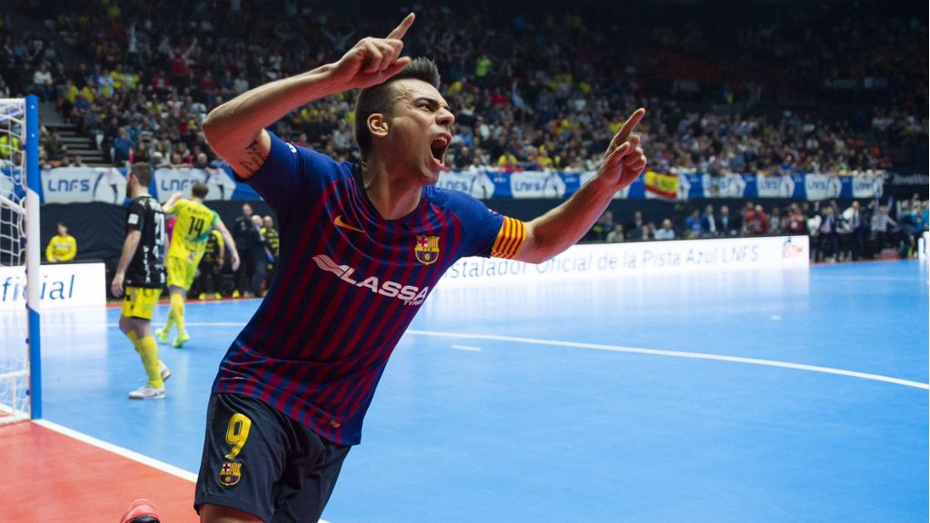 Sergio Lozano celebra gol contra Jaen