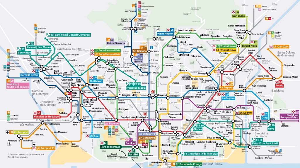 mapa metro barcelona 2019