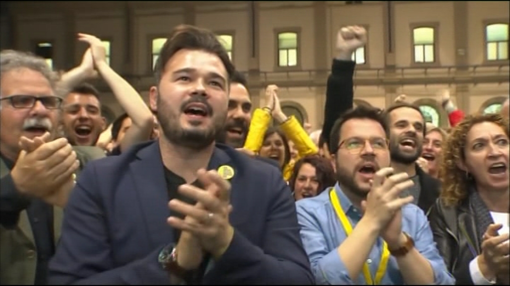 Rufián celebra el resultat d'ERC a les eleccions generals