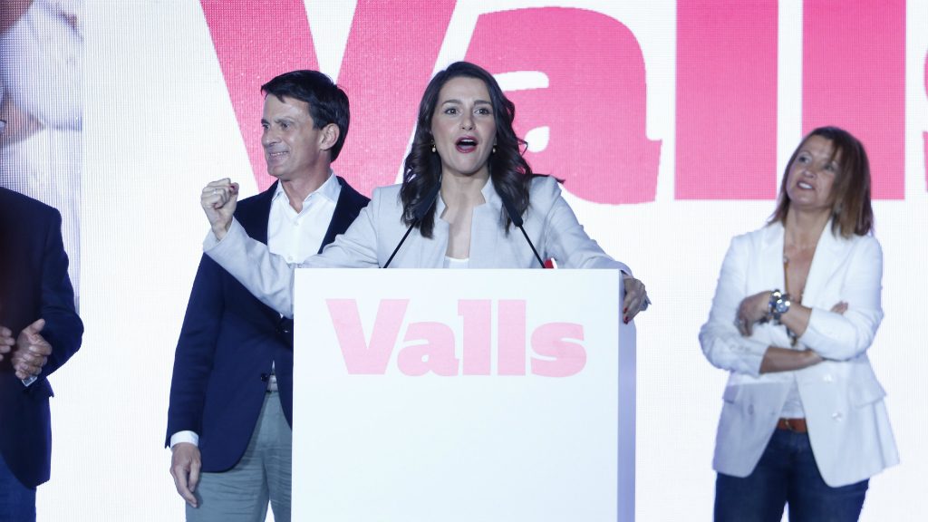 In&eacute;s Arrimadas a l'acte de Manuel Valls