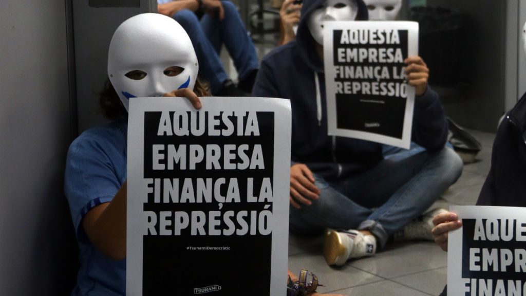 Protesta de Tsunami Democràtic a CaixaBank