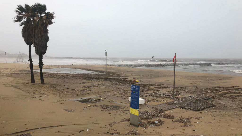 Destrosses temporal Gloria platja Mar Bella