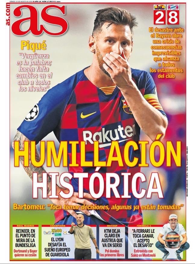Les portades de la humiliació del Barça a mans del Bayern | Champions League
