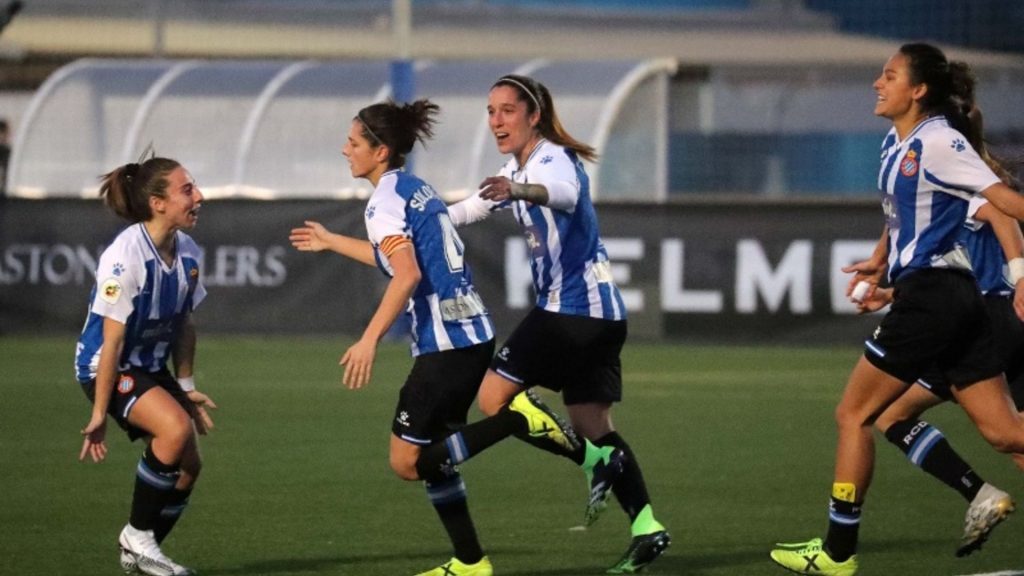 Celebració gol Paola Soldevila amb l'Espanyol Femení davant el València