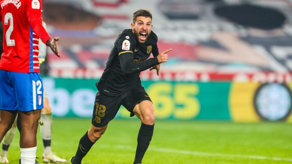 Jordi Alba celebra gol