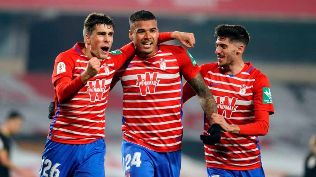 Celebració gol jugadors Granada partit bojos