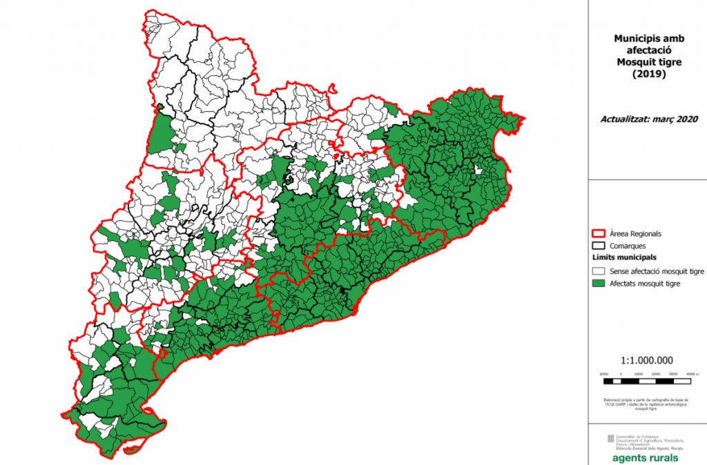 mapa colonització mosquit tigre març 2020