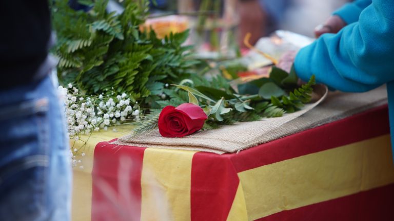 Venta de roses per Sant Jordi