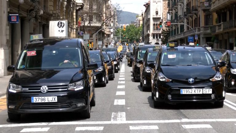 protesta taxistes via Laietana