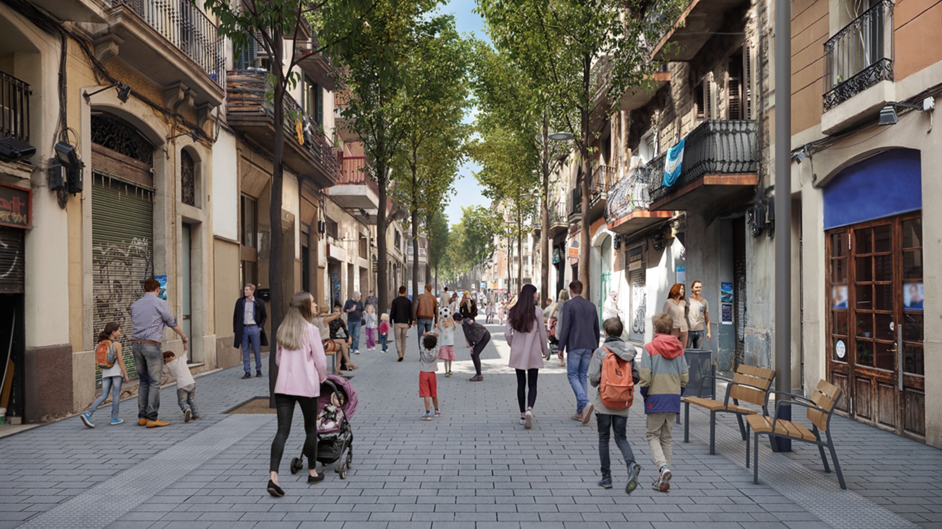 Obres per avançar en la superilla d'Hostafrancs: plataforma única i menys aparcaments | obres, superilles, zones de vianants