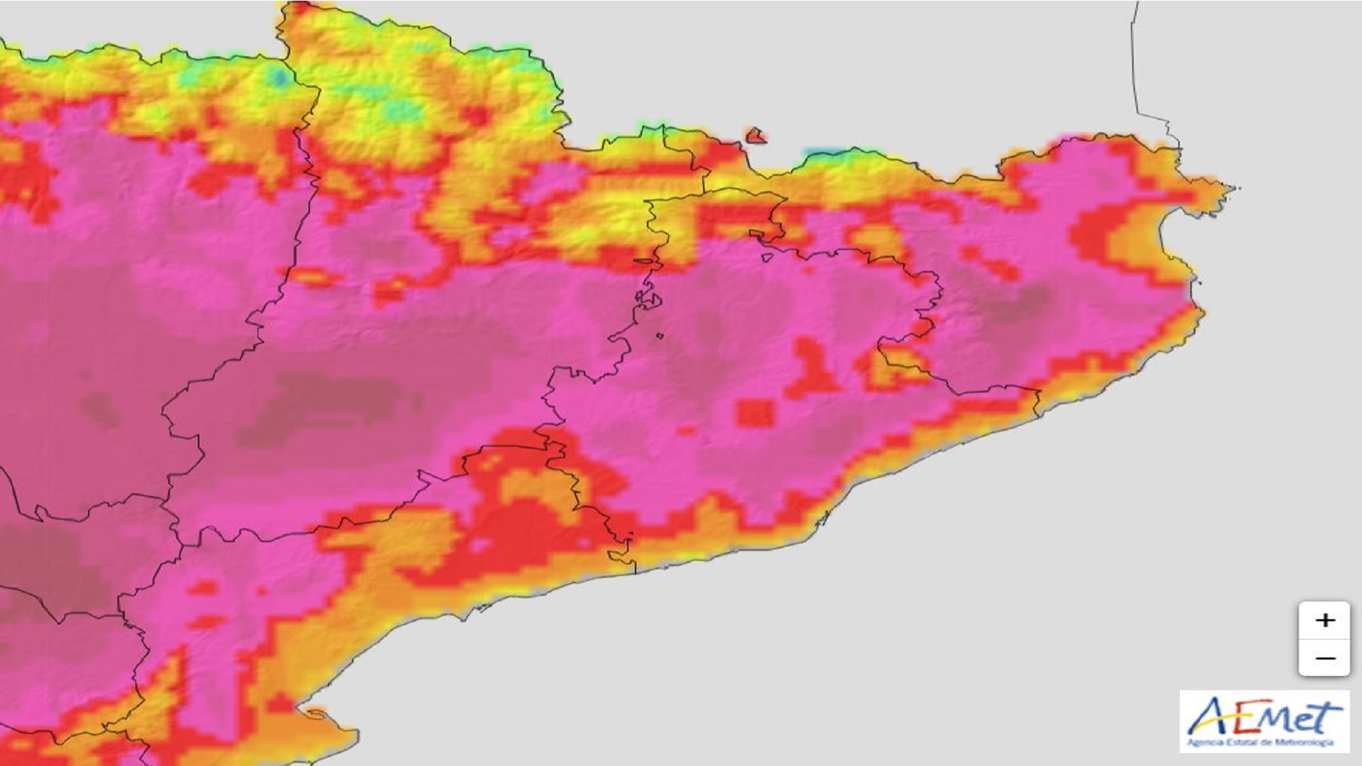 temperatura màxima dijous 22 juliol 2021