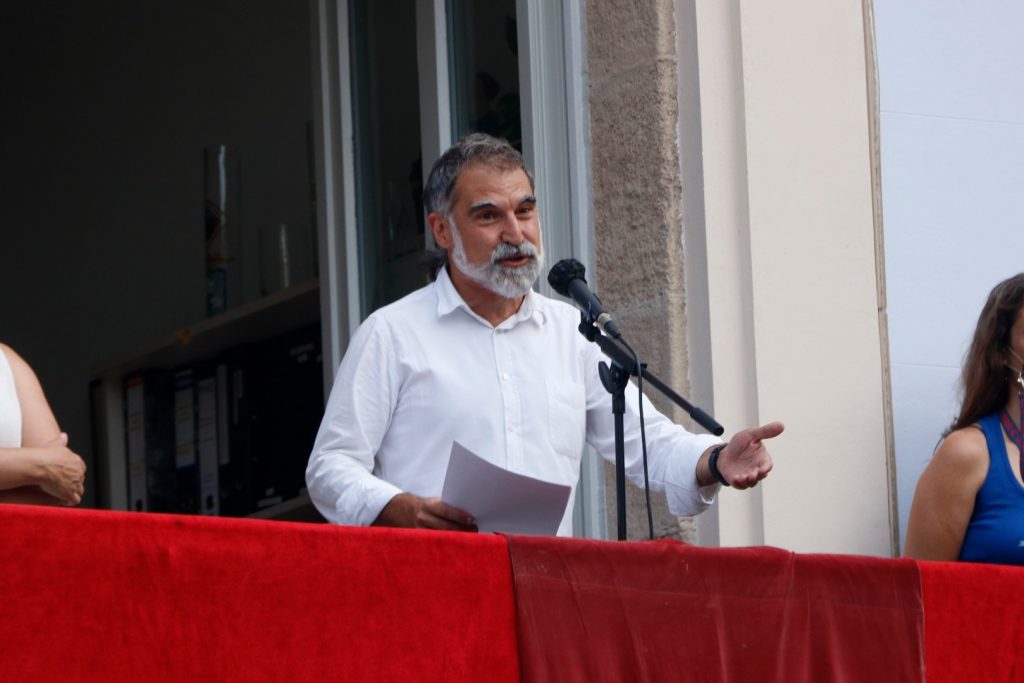 Jordi Cuixart durant el pregó de les festes de Gràcia