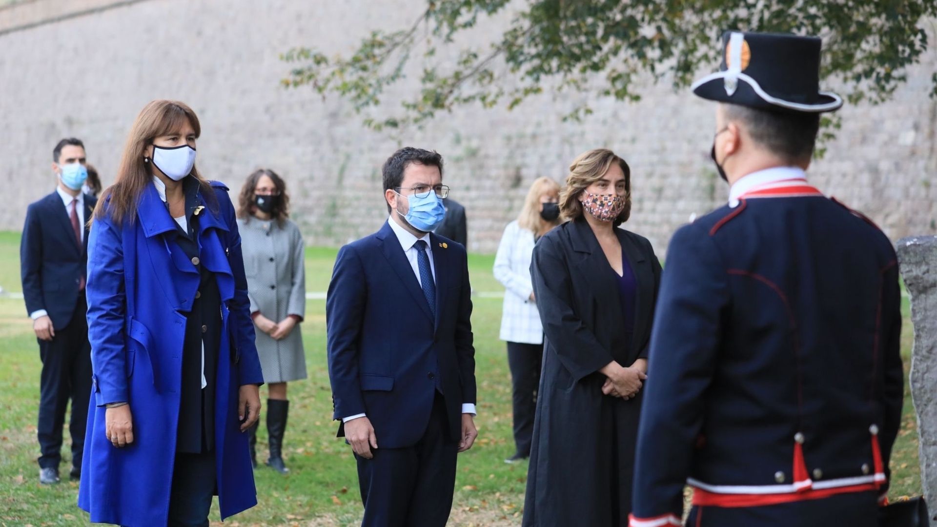 Aragonès, Borràs i Colau Ofrena Floral a Lluís Companys