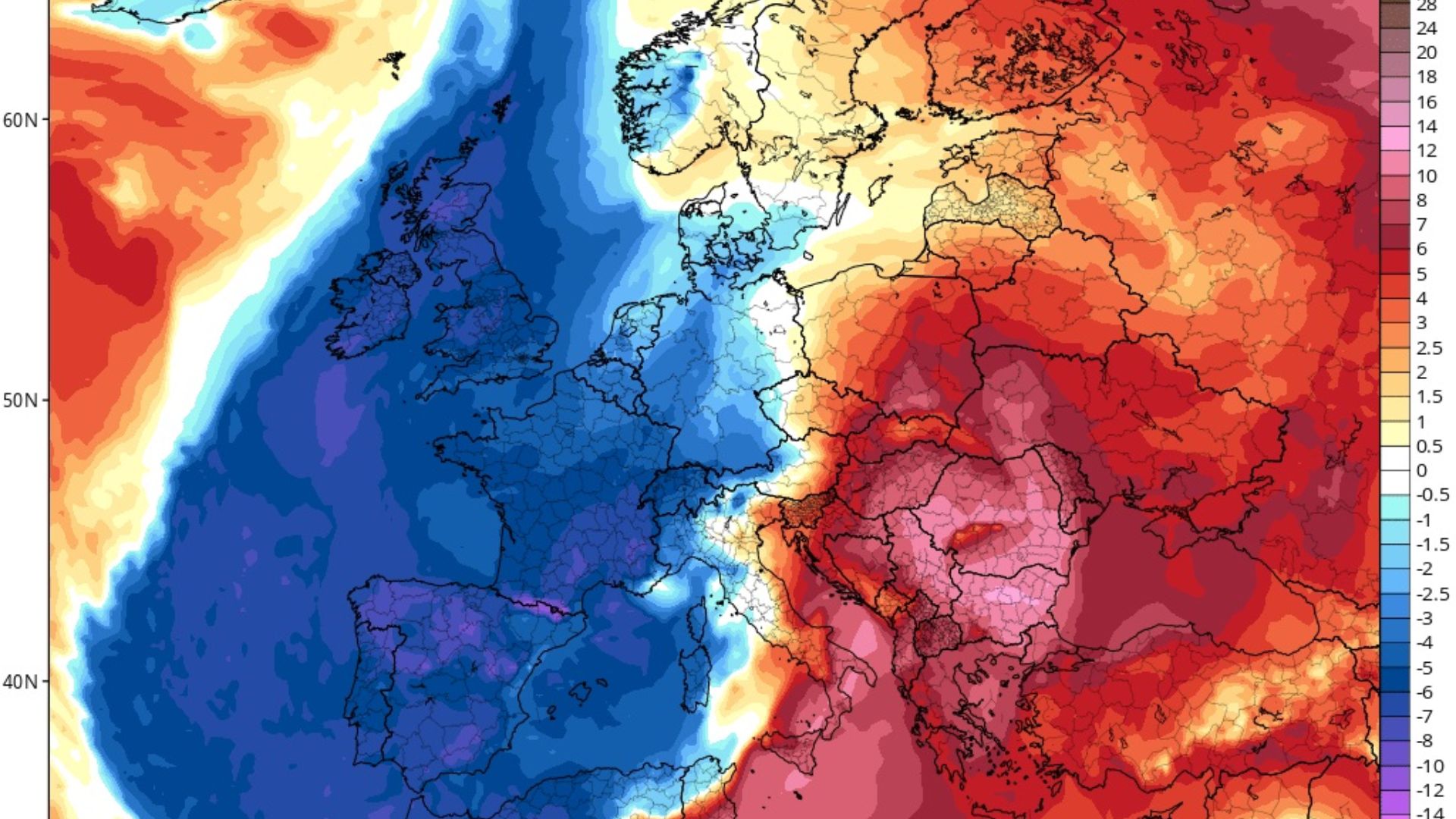 Anomalia temperatures 850 hPa- dijous 4 novembre 2021. Tropicaldidbits