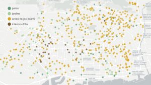 Els 600 parcs infantils de Barcelona, en un mapa