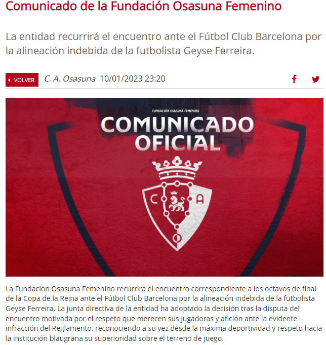 El Barça pot quedar eliminat de la Copa per alineació indeguda de Geyse | Barça femení, Copa de la Reina