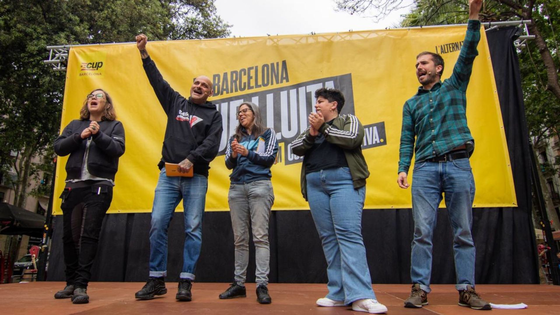 acte CUP campanya a la rambla del Raval
