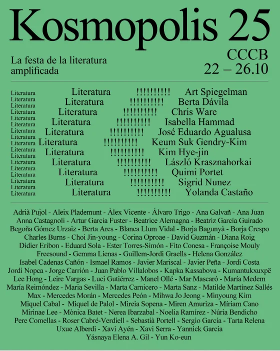 Kosmopolis 2025: programa del festival de literatura al CCCB | agenda del cap de setmana, CCCB