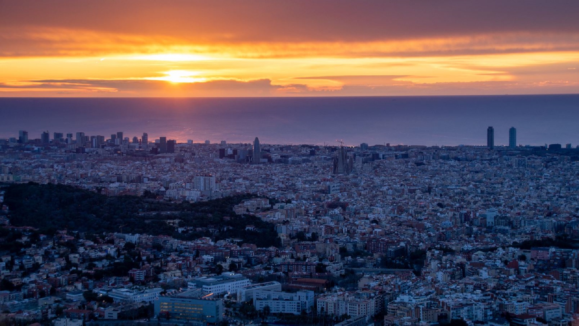 sortida de sol hivern 2025 Barcelon
