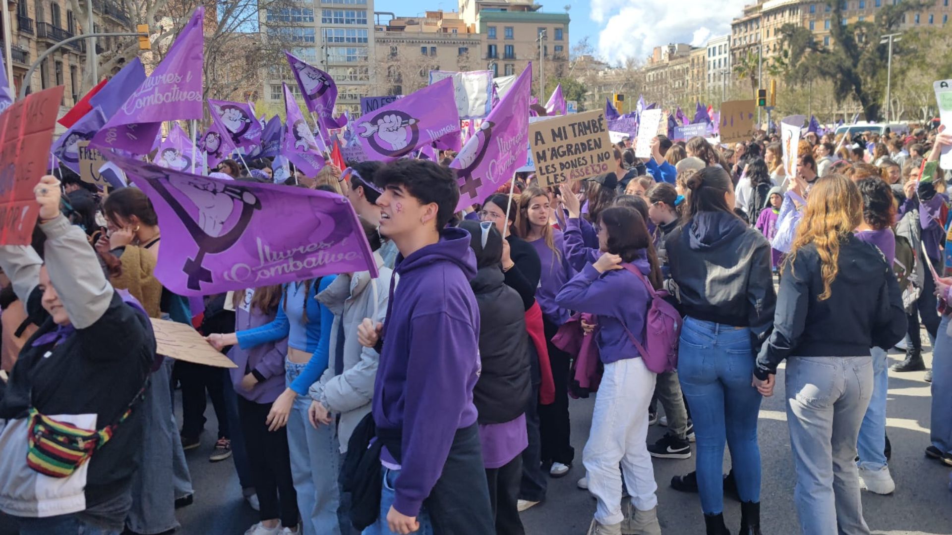 manifestacio estudiants 8-M Barcelona