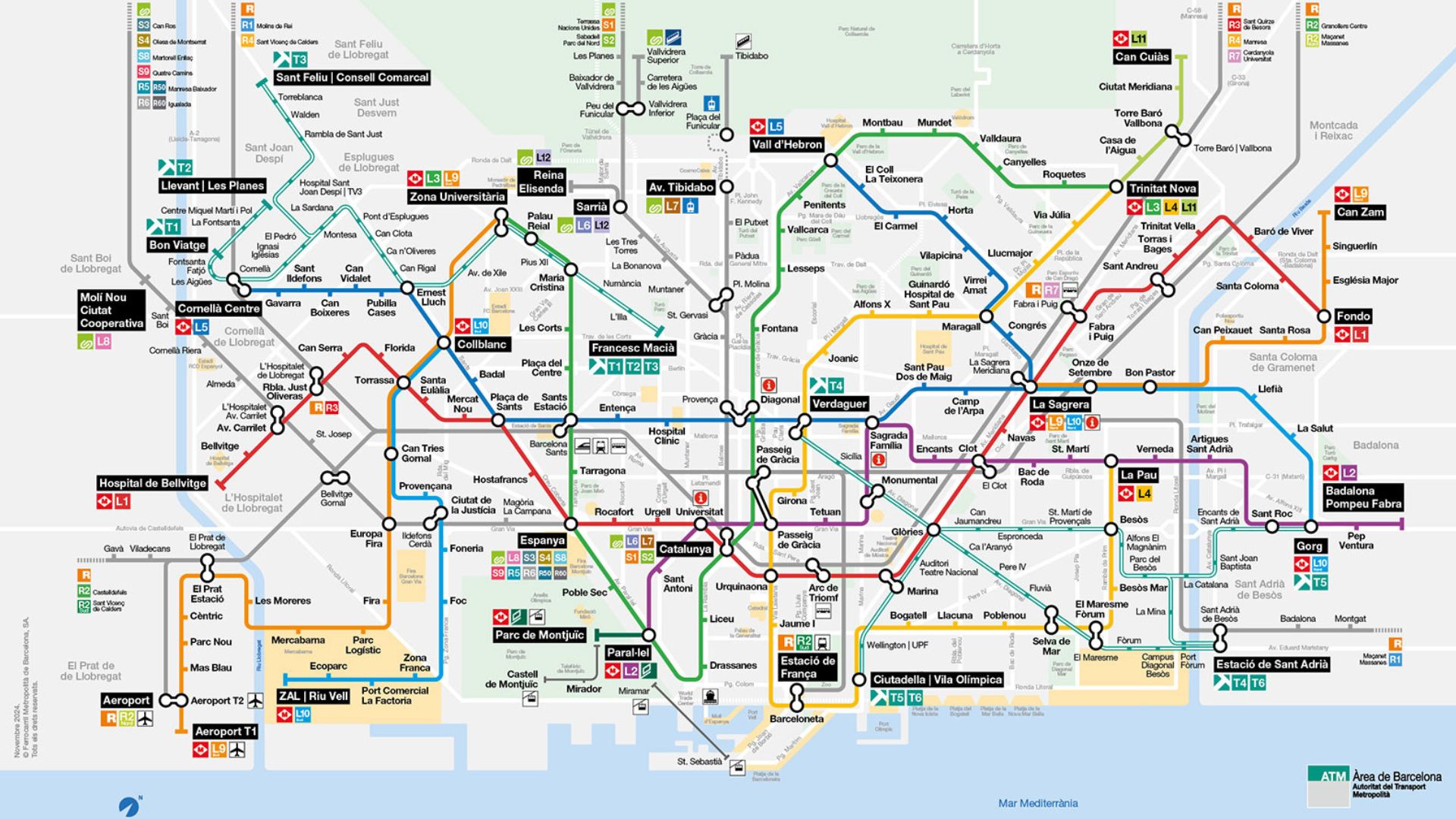 mapa metro Barcelona 2025