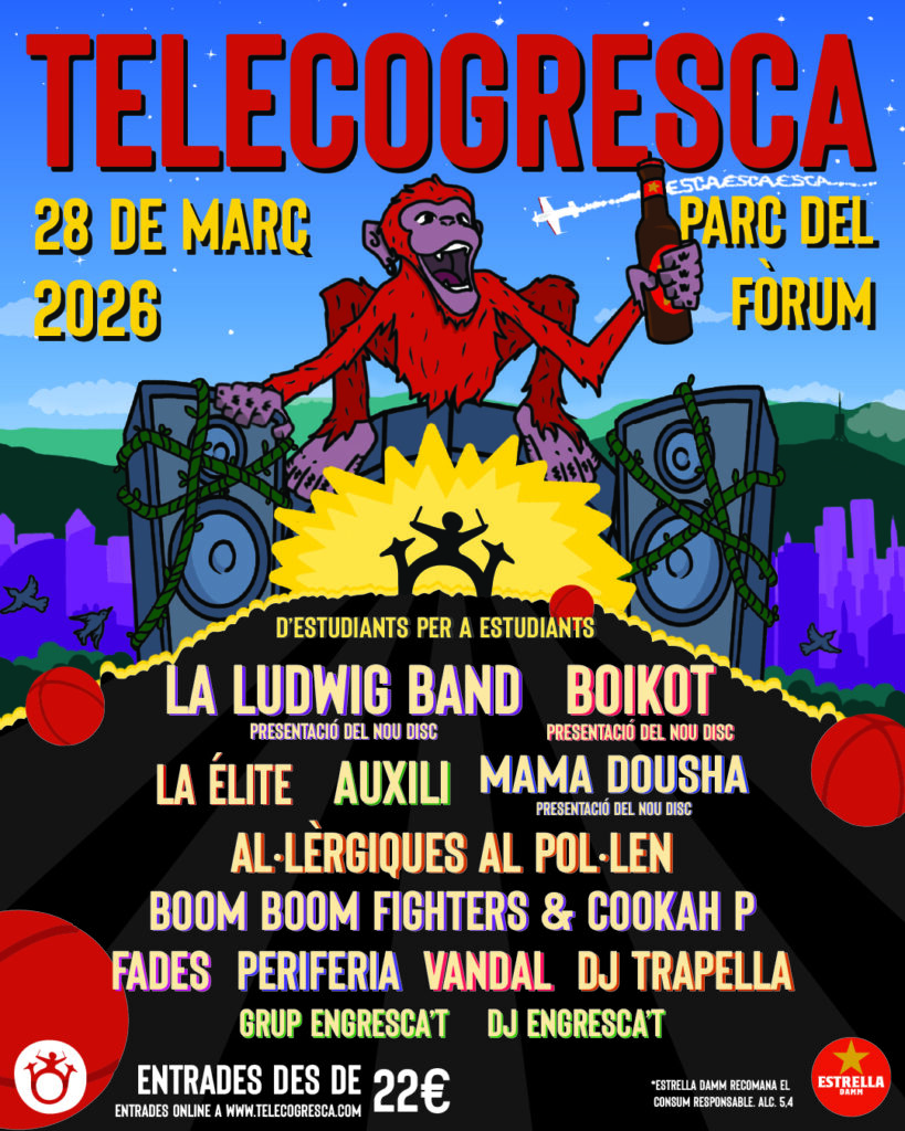 Telecogresca 2026: Cartell i programa amb horaris dels concerts al Parc del Fòrum de Barcelona | concerts, estudiants, Parc del Fòrum, universitats
