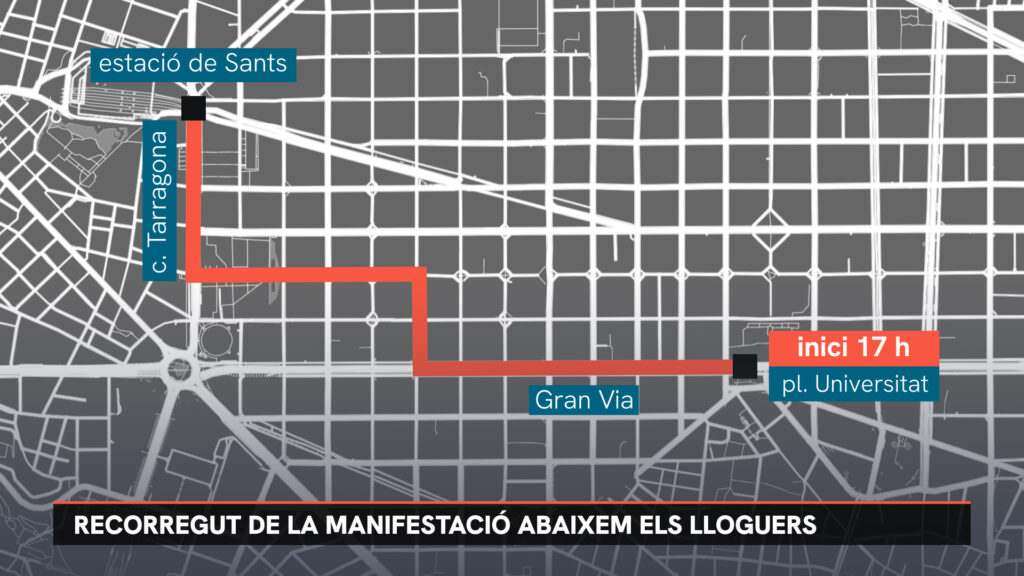 Manifestació contra el preu dels lloguers a Barcelona el 23 de novembre: recorregut i hora | lloguer, manifestacions a Barcelona, Sindicat de Llogaters