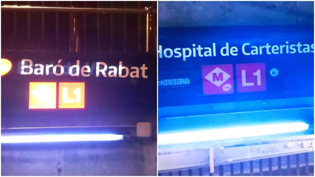 Rètols vandalitzats metro