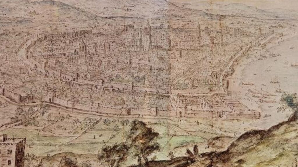 mapa de Barcelona del segle XVIII emmurallada