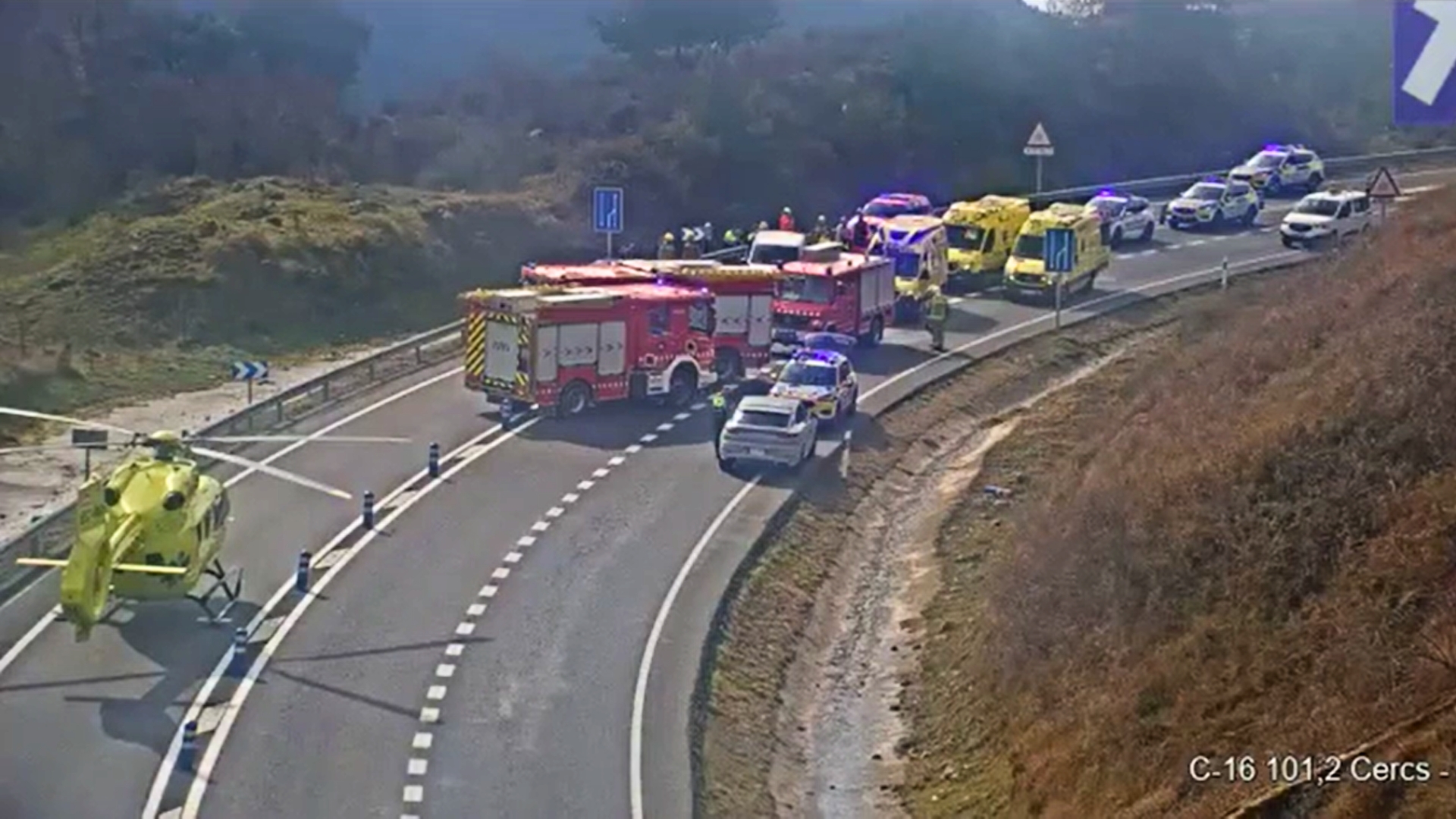 Mor una dona de Barcelona en un accident de trànsit a la C-16 al Berguedà | Accidents, mort, trànsit