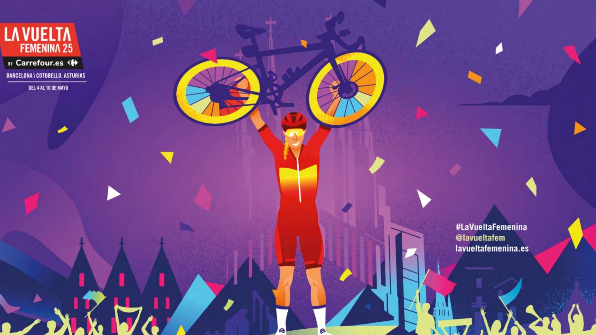 Cartell Vuelta femenina 2025 sortida Barcelona