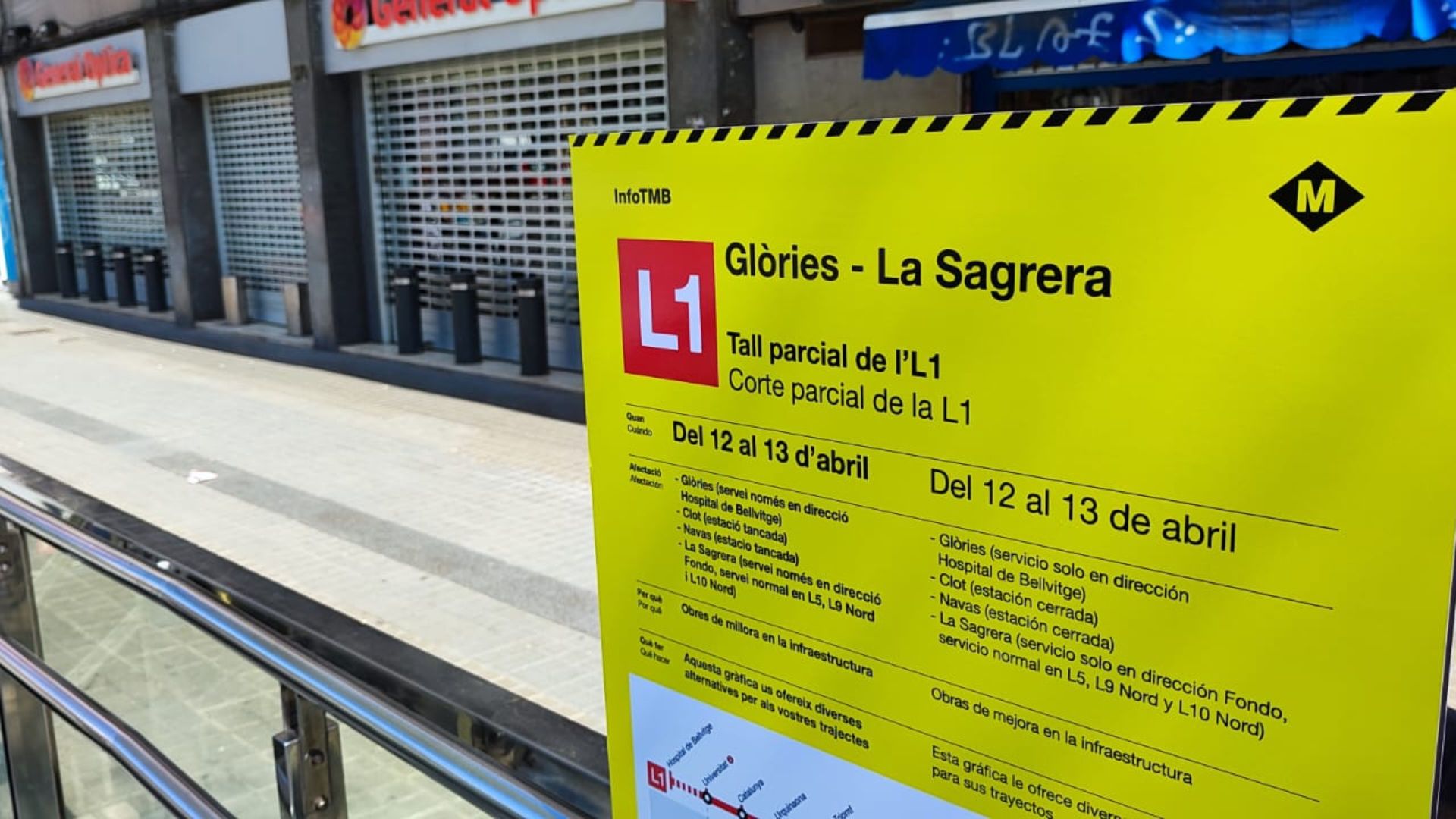 Parades sense servei obres L1 i L2 Setmana Santa