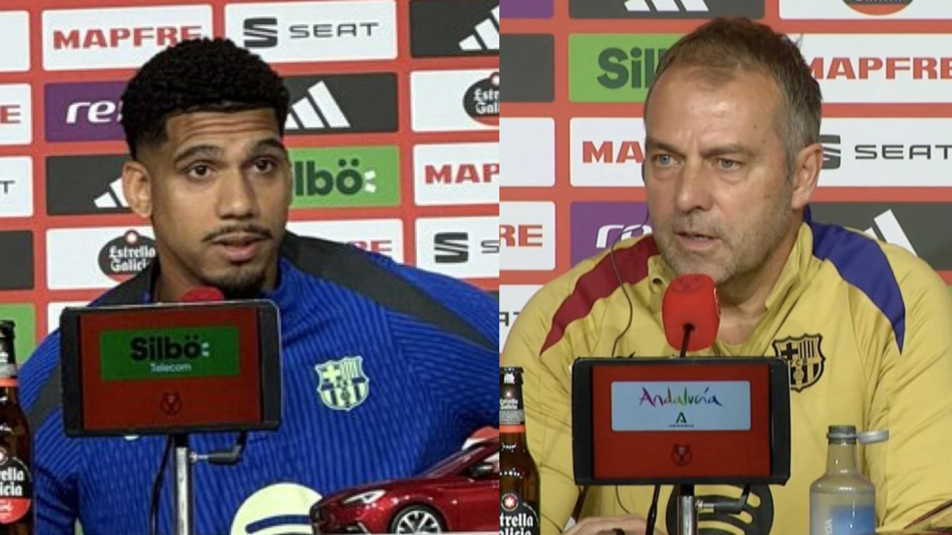 Ronald Araujo i Hansi Flick han parlat abans de la final de la Copa del Rei