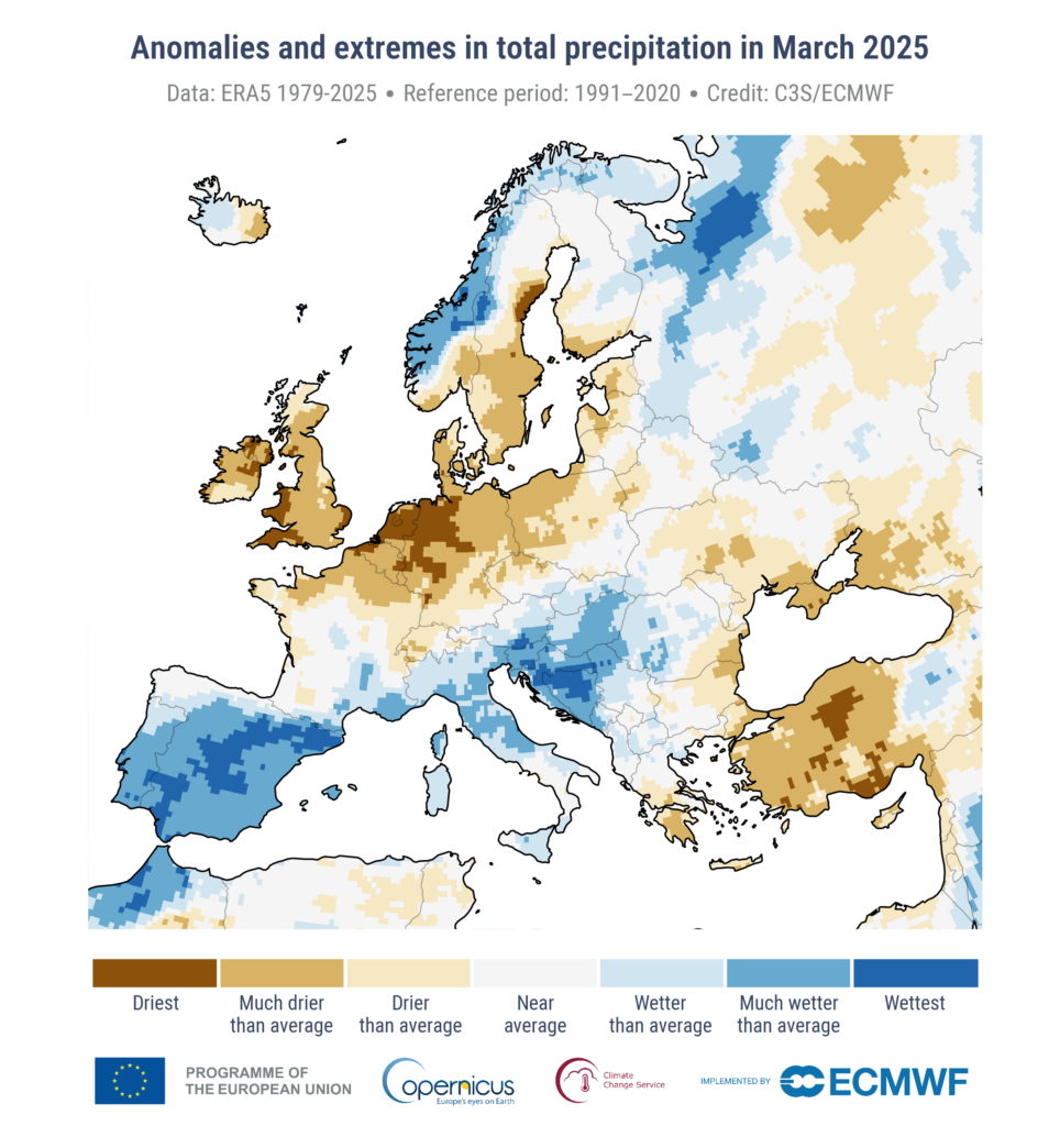El març del 2025: rècord per càlid a Europa i el segon més càlid registrat a la Terra | canvi climàtic, pluja, sequera