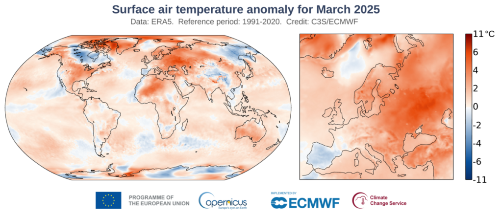 El març del 2025: rècord per càlid a Europa i el segon més càlid registrat a la Terra | canvi climàtic, pluja, sequera
