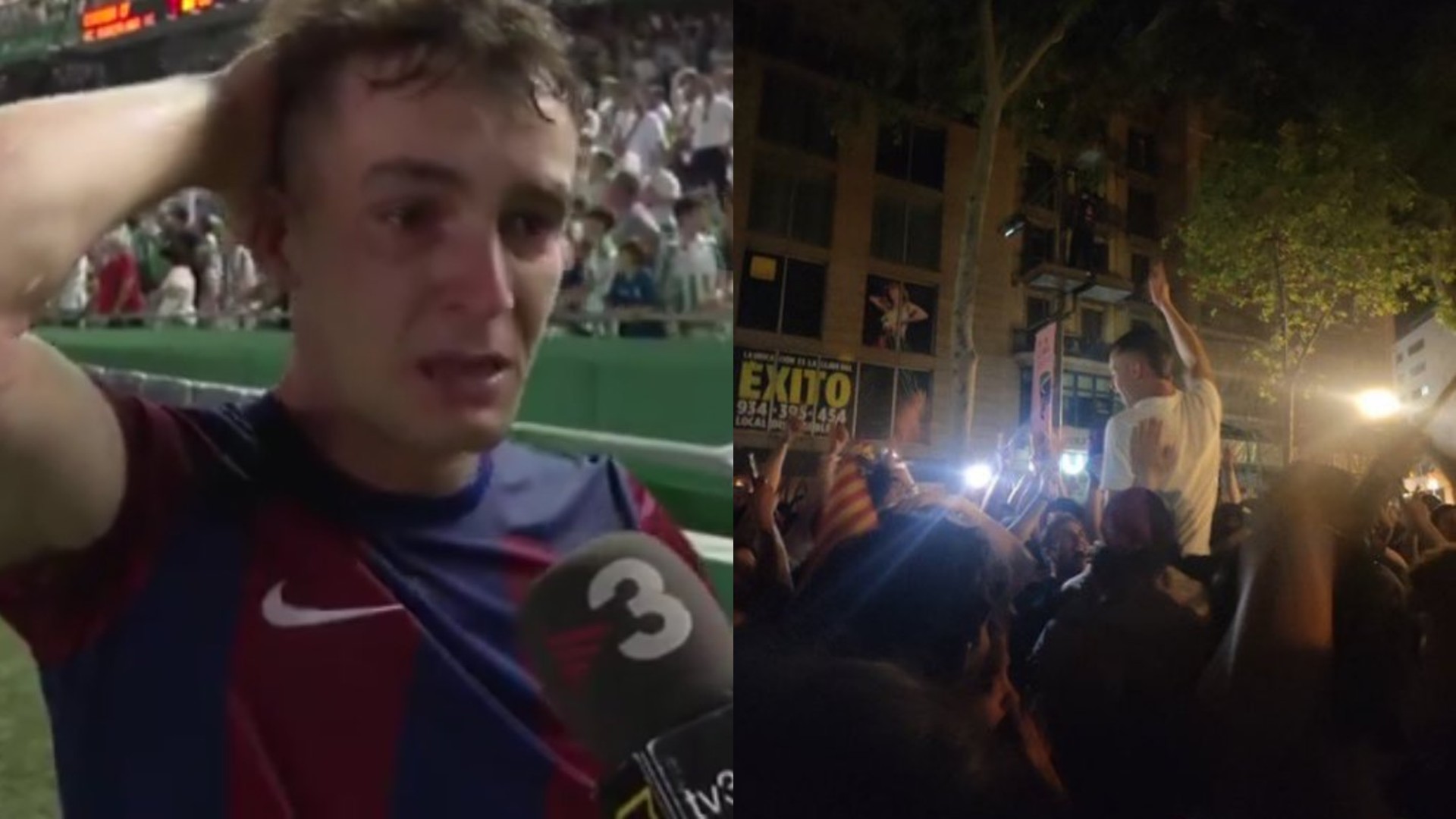 Marc Casadó viral plora barça atlètic celebra a Canaletes