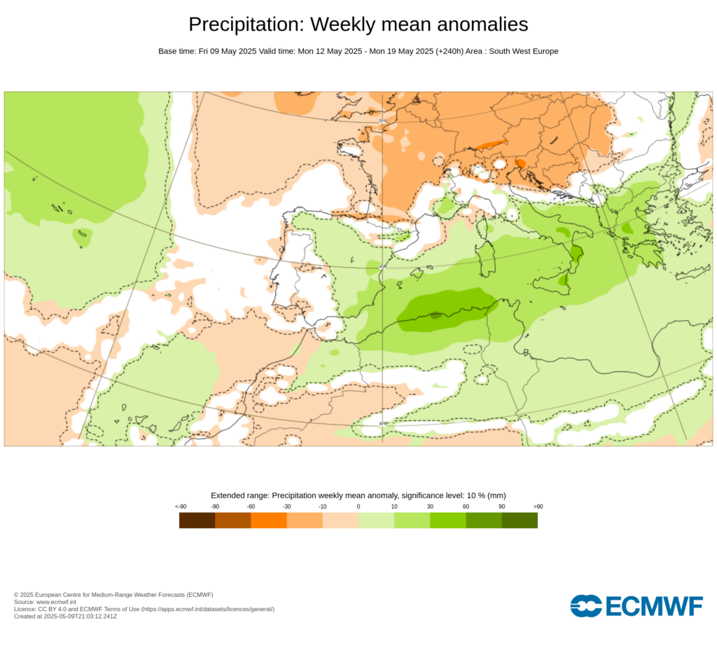 Maig de pluja a Barcelona i el sud d'Europa, però de sol i bonança al Regne Unit | calor, pluja