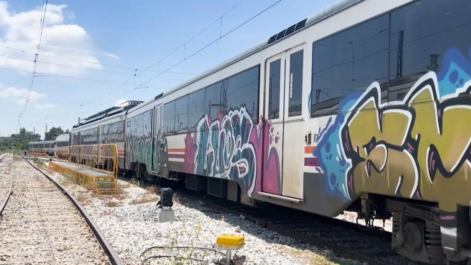 Detinguts grafitis trens
