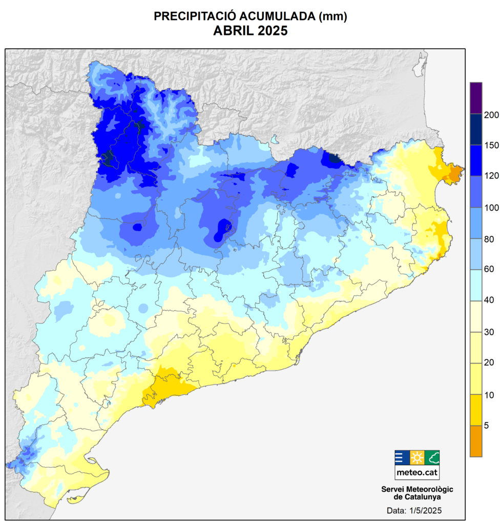 Abril sec a la costa, plujós a les capçaleres i càlid arreu | Barcelona, pluja, sequera