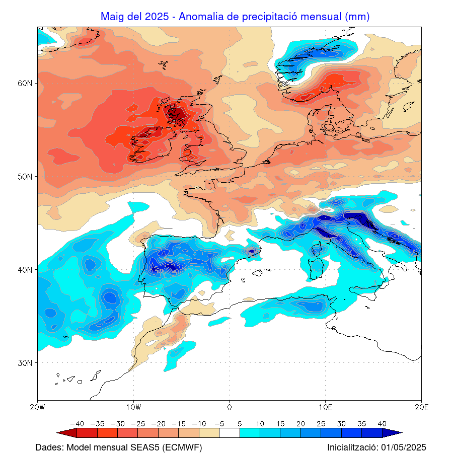 Maig de pluja a Barcelona i el sud d'Europa, però de sol i bonança al Regne Unit | calor, pluja