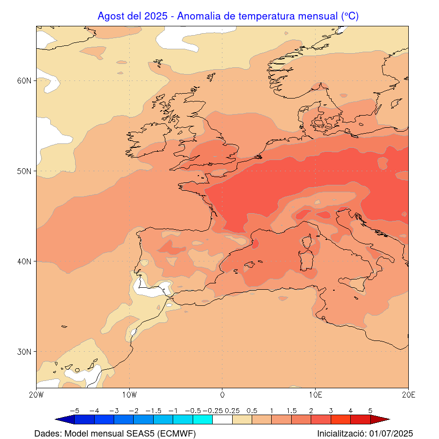 anomalia temperatura model centreeuropeu Copernicus