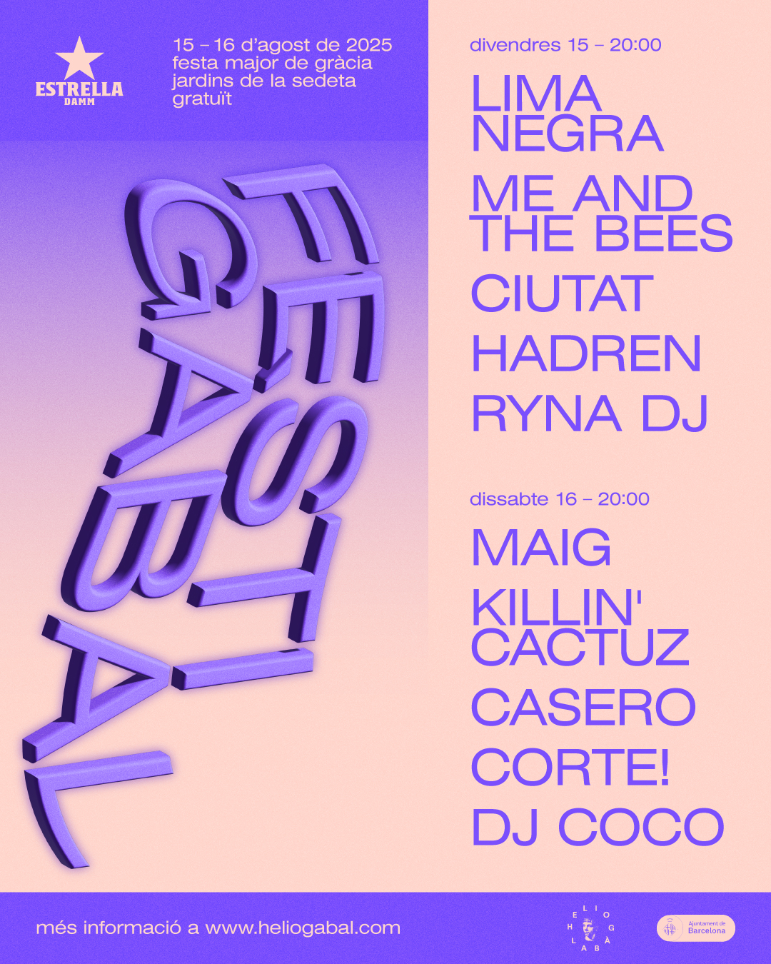 Festigàbal 2025, el festival als Jardins de la Sedeta per les festes de Gràcia: Programa de concerts | concerts, estiu, festivals