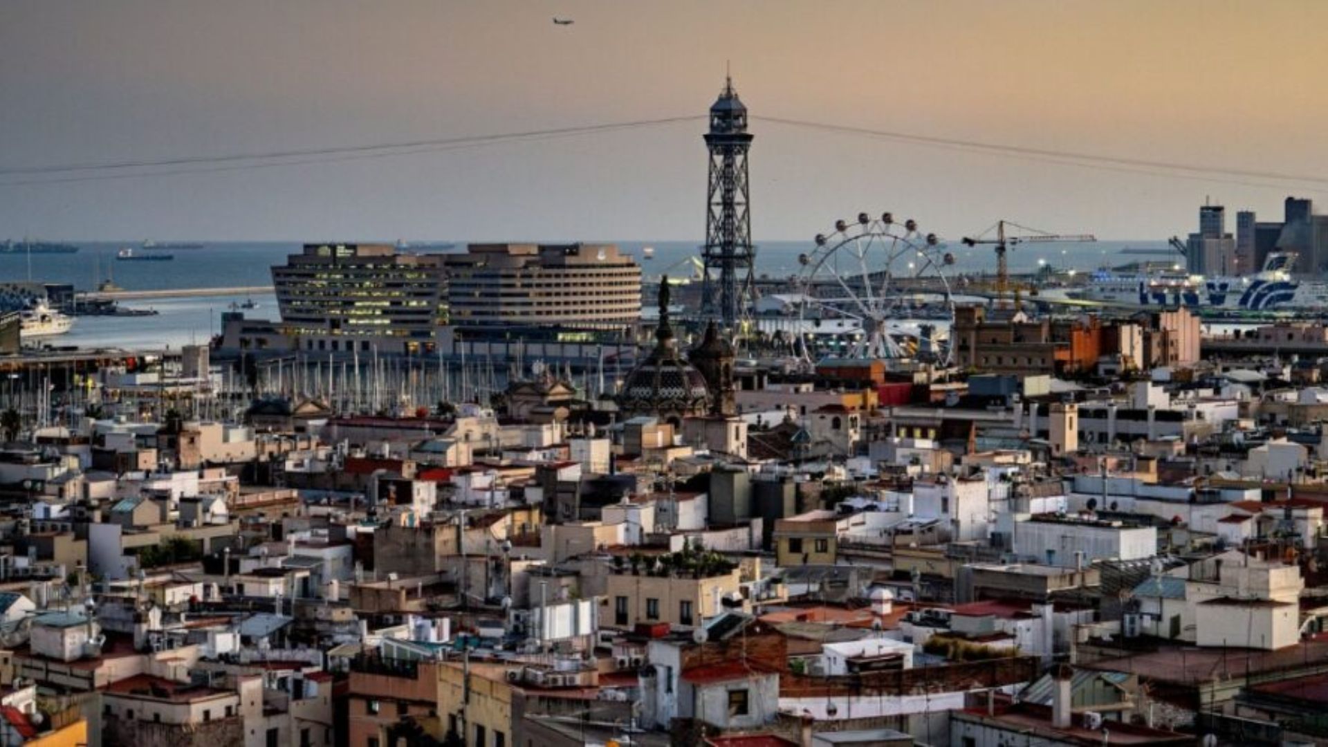 Vista aèria de Ciutat Vella a Barcelona
