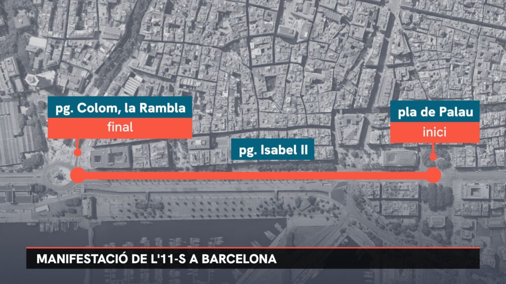 recorregut manifestaci&oacute; diada 2025 barcelona 11 setembre